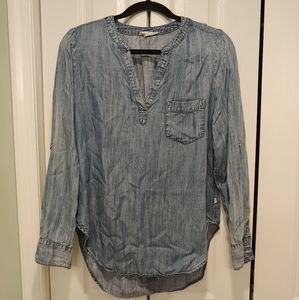 Jean Long Sleeve V-Neck Top